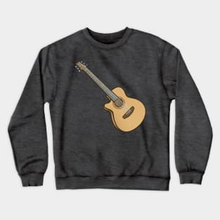 Left handed acoustic guitar Crewneck Sweatshirt